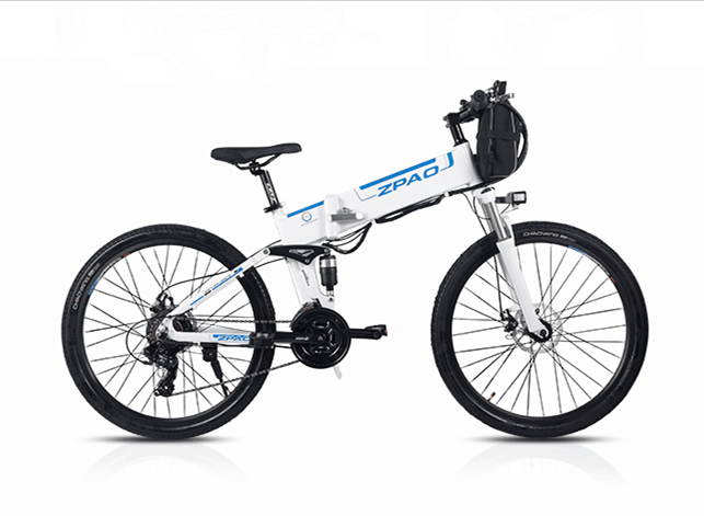 21 Speed Full Suspension Long Range Folding Electric Bike 26 Inch With Double Battery