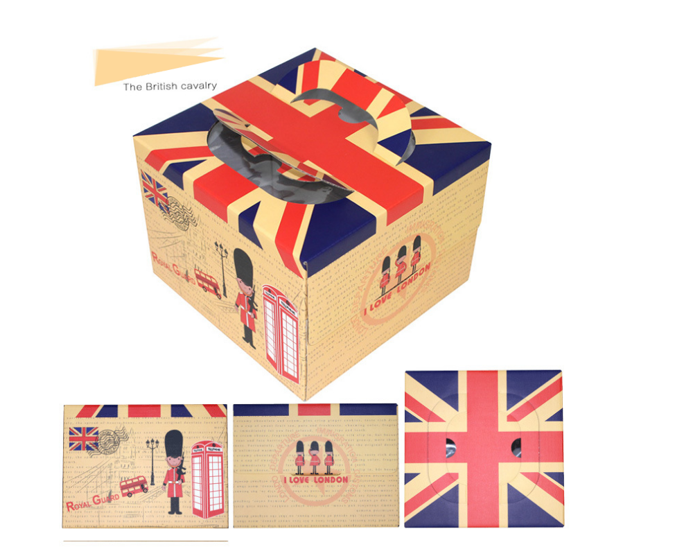 Recycled Paper Birthday Cake Box , Cake Packaging Box 25X25X0.4 Cm