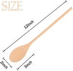 12 Inch Wooden Kitchen Utensils Long Cooking Wooden Tasting Spoons