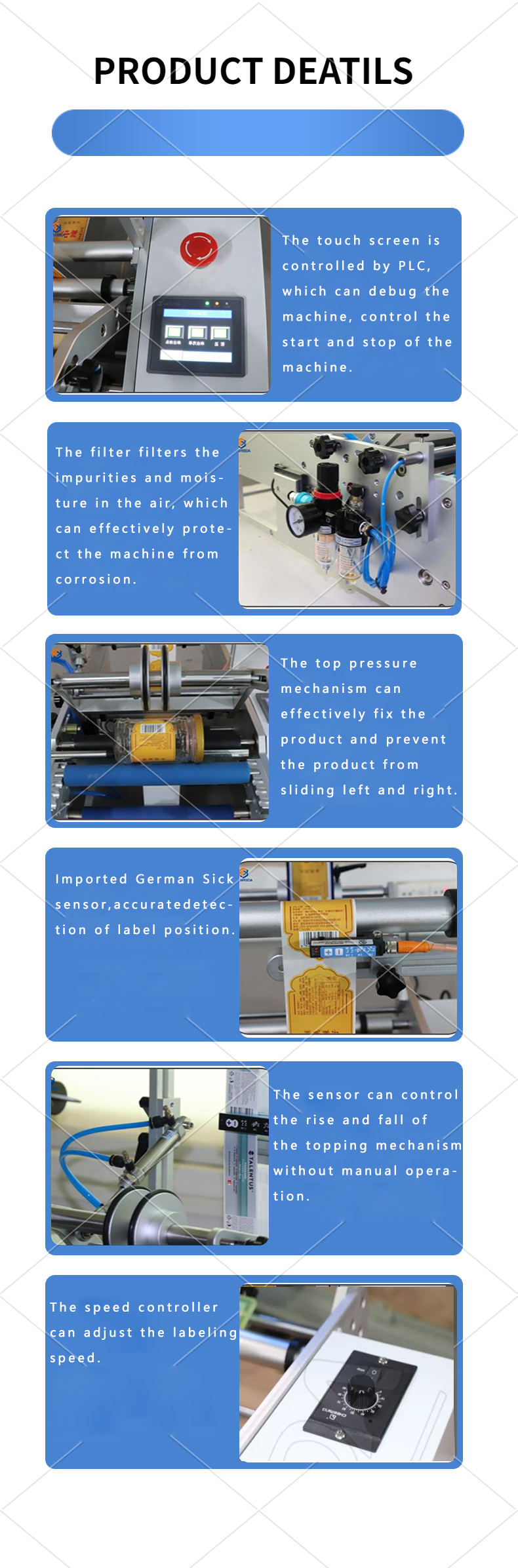 Wine Bottle Sticker Round Water Semi Automatic Digital Bottle Labeling Machine 50 Hz