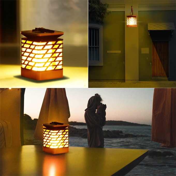 Christmas Decorative Party Solar Powered Outdoor Hanging Garden Solar Lantern Led Solar Flame Lights For Garden Landscap 6