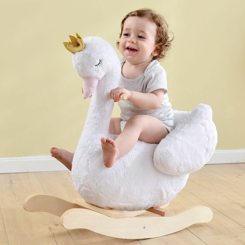 Rocking Horse Toddler Ride-On Toy Solid Wood Unisex 0-24 Months Great for 1-5 Year Old Boys Girls