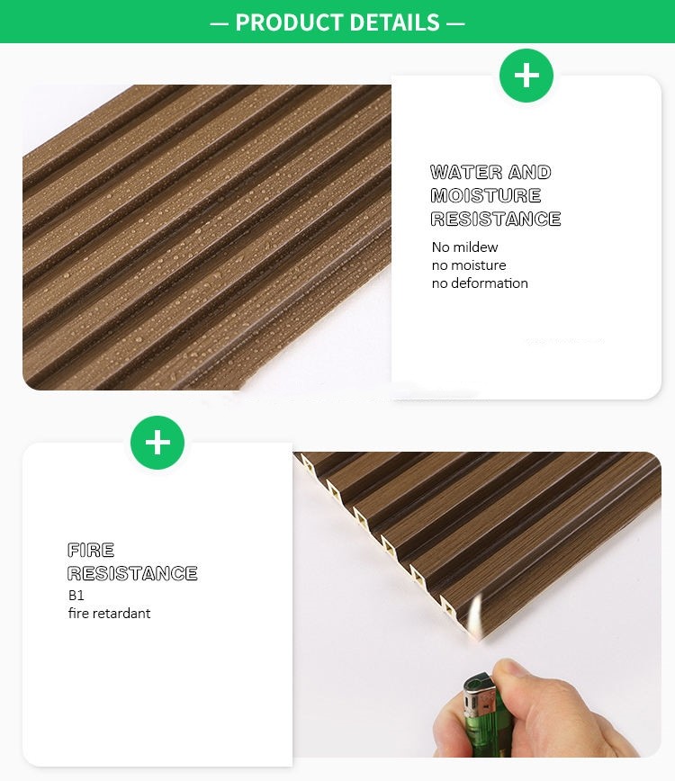 Wood Substitute Fluted Panel Wpc Interior Wall Panel 3D Wpc Wall Panel