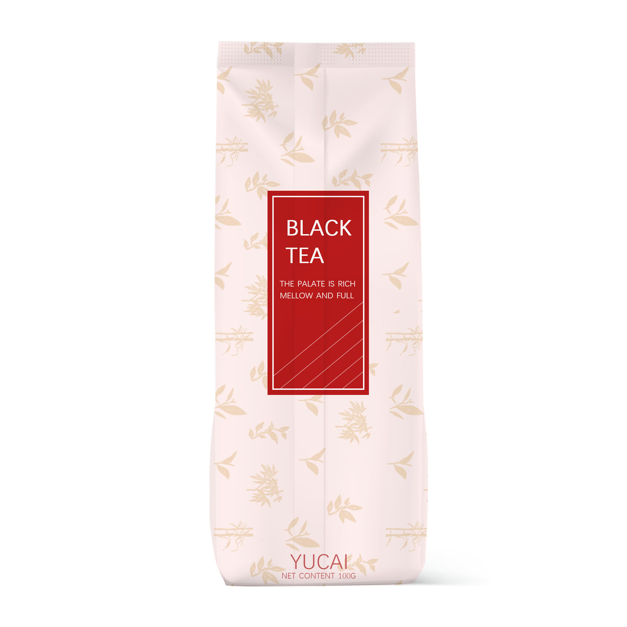 Good Sealing OEM Side Gusset Black Tea Bag 100G UV Printing
