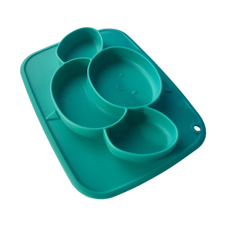 Customized Bee Shape Bpa Free Baby Feeding Plate Set With Spoon And Fork