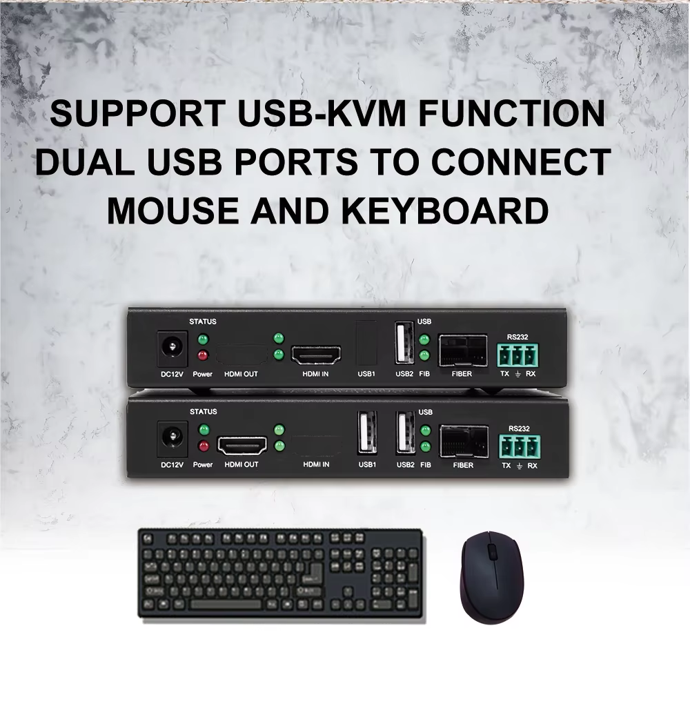 4K30 HDMI Fiber Optic Extender 10KM Zero Latency Fibre Extender Command and Control Center KVM Over Fiber Extender