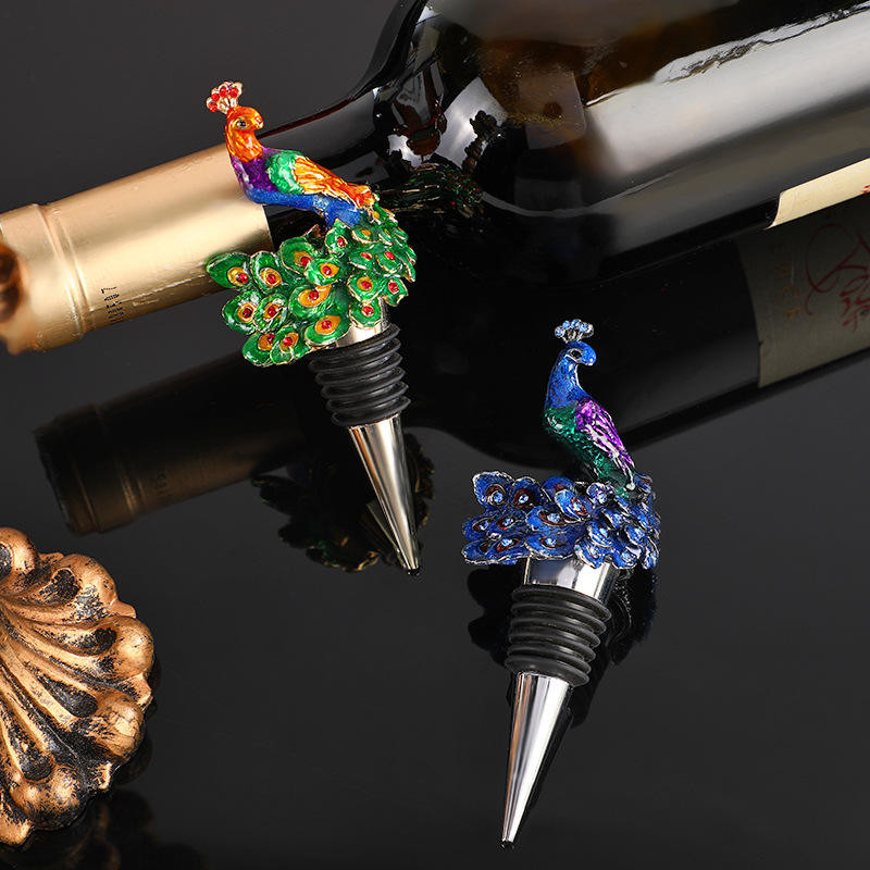 Enamel Color Red Wine Stopper Zinc Alloy Bottle Stopper