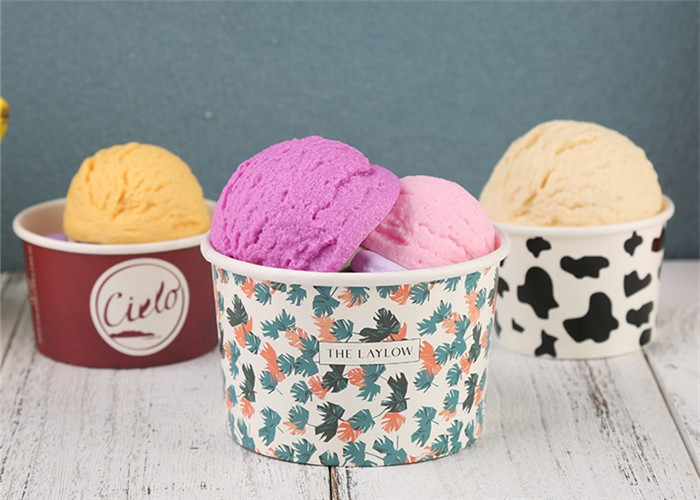 36oz Disposable Paper Products Embossing PE Coating For Ice Cream Takeaway
