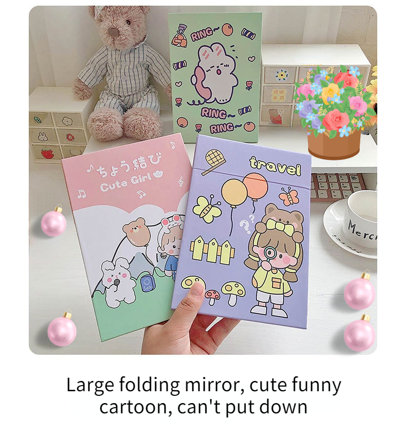 Customized Mini Round Pocket Vanity Heart Shaped Makeup Compact Mirror for Touch-Ups