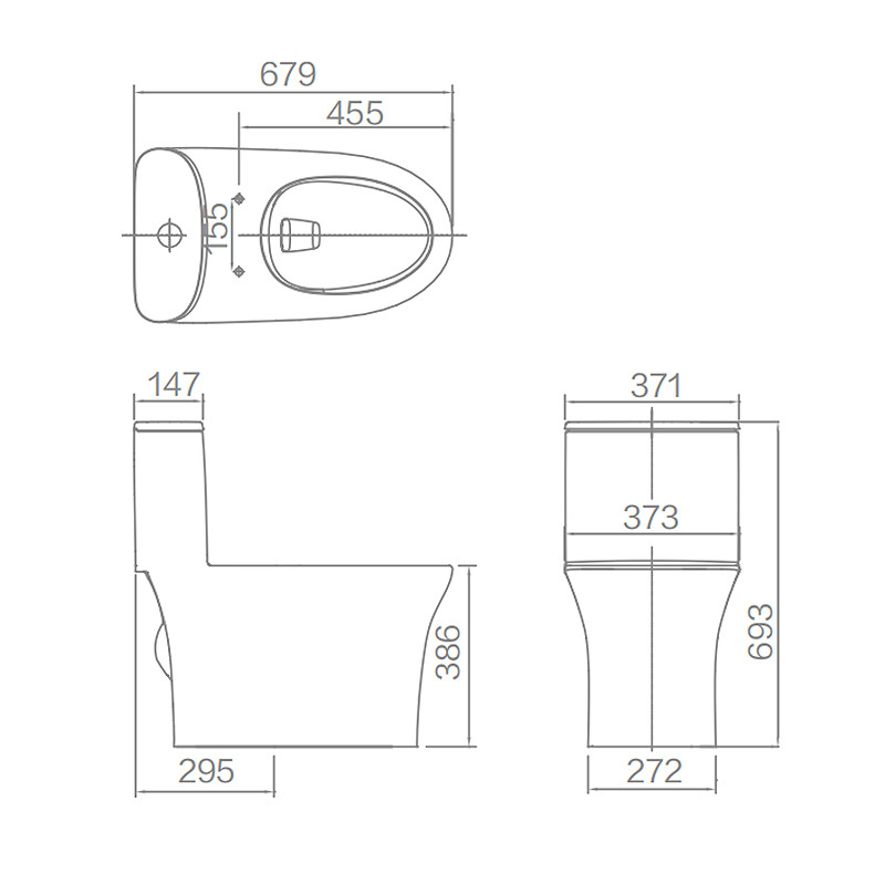 ARROW One Piece Toilets 679×371×693mm Siphonic Flushing