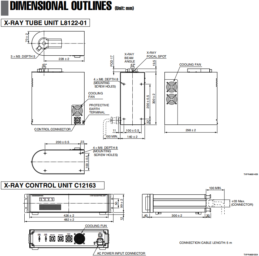 Hamamatsu 150KV Integrated X Ray Sources HV Power Industrial X Ray CT