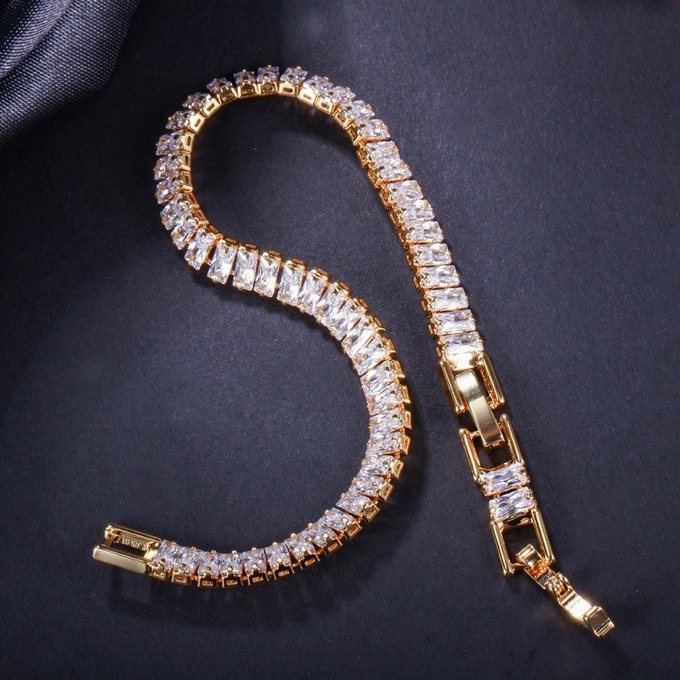 Beautiful Marquise Cut White Cubic Zircon Stone Bracelet Women Bracelet Party CZ Tennis Bracelet for Brides Jewelry
