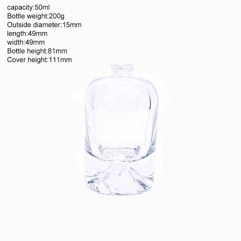 Bayonet Lid Luxury 50ml Cosmetic Glass Bottles With Volcano Bottom