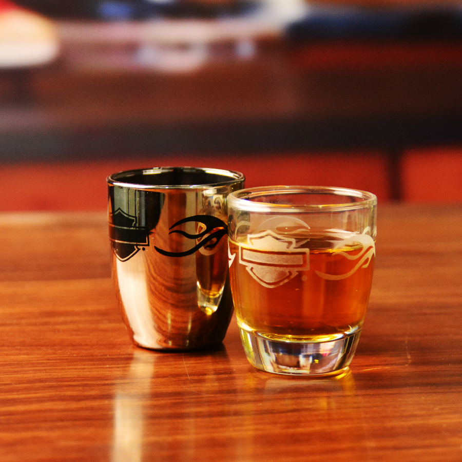 Platinum 50ml Unique Shot Glasses With Branded Decal Logo