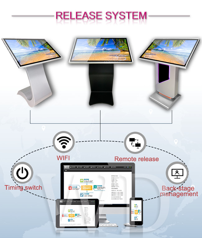 U Stand TFT LCD 350 Nits Workplace Digital Signage , Touch Screen Information Kiosk