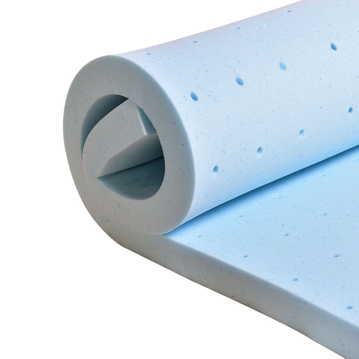 Durable Thick Foam Mattress Topper , Ventilable Blue Double Foam Mattress