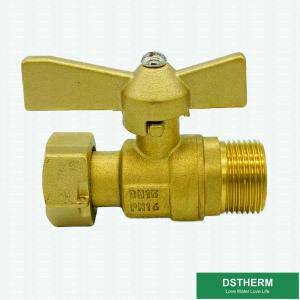 China Elbow Handle Single Union Ball Valve  Male And Female Brass With Male Threaded Connector on sale