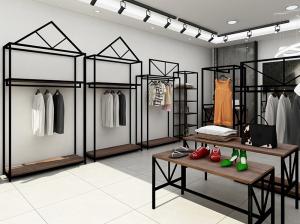 Quality Professional Retail Clothing Display Units Steel Display Shelves For Women Clothing Store for sale