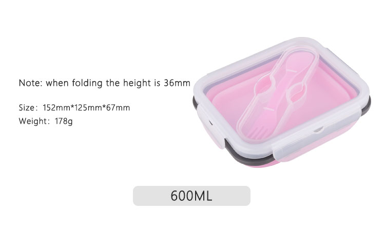 Retractable Food Container Silicone Household Products 600mL 700mL