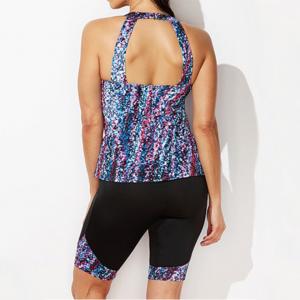 Quality Amazon Hot Sale Printed Camisole Shorts Tankini Beach Wear Plus Size Swim Wear For Women for sale