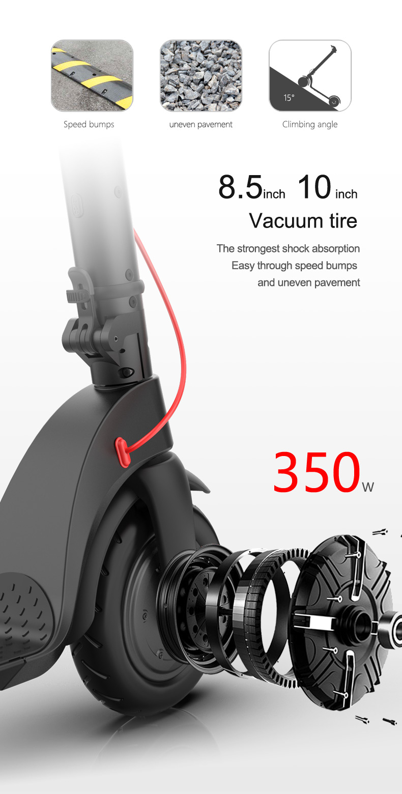 36V Battery Capacity 10Ah Max Speed 32km/h Folding Electric Scooter 10inch Motorcycle EU Warehouse E-scooter Scooty