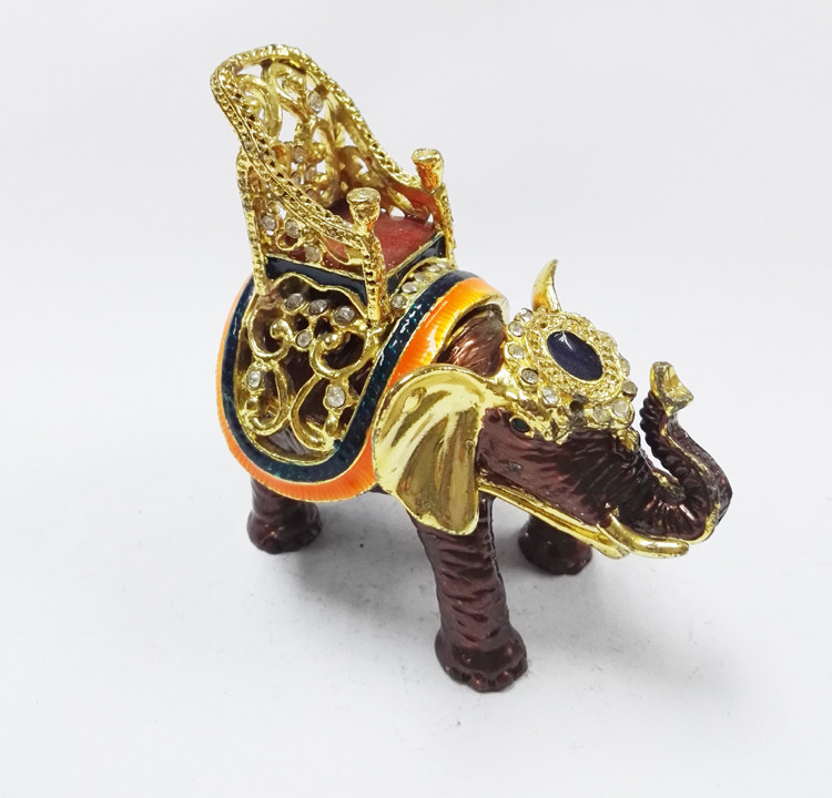 Wholesales Elephant Jeweled trinket box Animal Trinket box for wedding