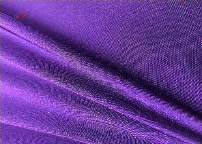Plain Dyed Shiny Colours Polyester Spandex Fabric , Warp Knitted Fabric
