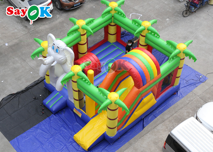 Cute Zoo Theme Inflatable Bouncing Castles Jumping House Inflable Bouncer Slide Games For Kids