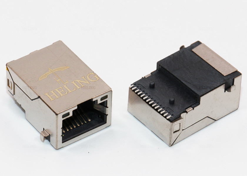 Unshielded Black SMT RJ45 Connector MJ6A-B211-HRL1T165-1C