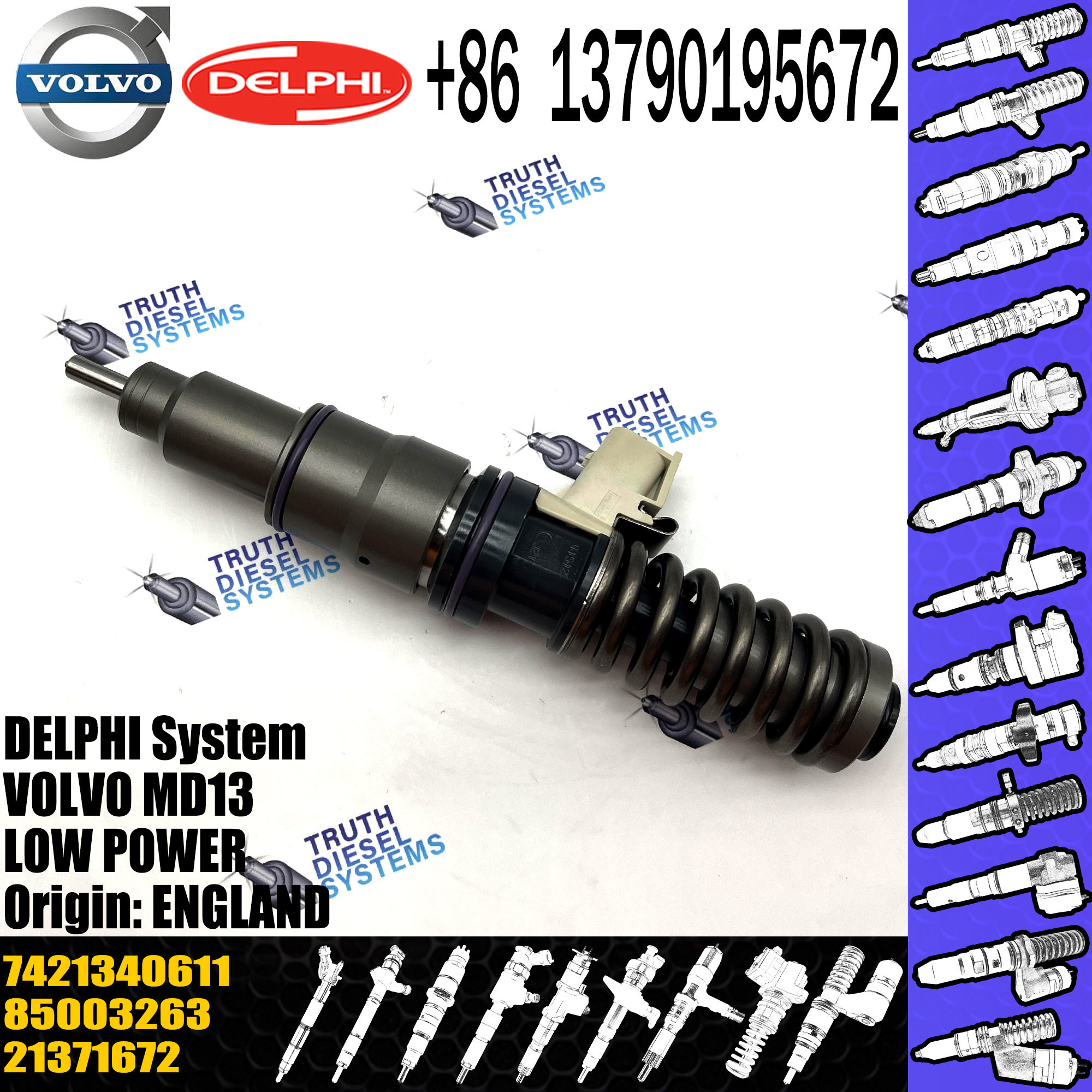 Diesel fuel injector BEBE4D24001 21340611 21371672 85003263 RVI 7421340611 for VOL MD13