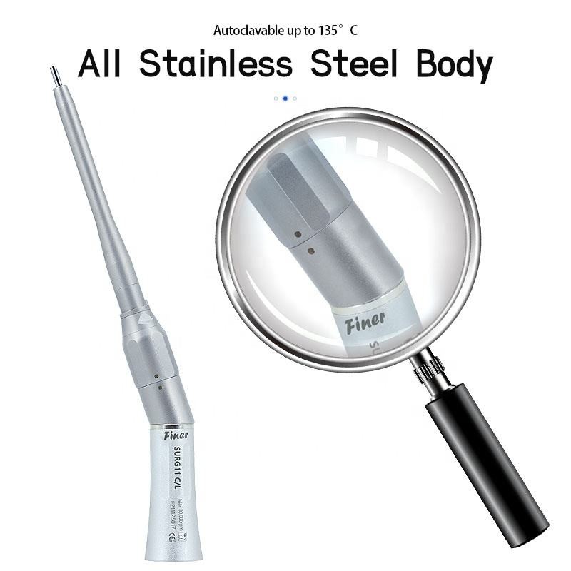 Dental Surgical Angled Straight Handpiece 20 Degree Osteotomy Hand Piece 1:1 Direct Drive For Surgical Burs