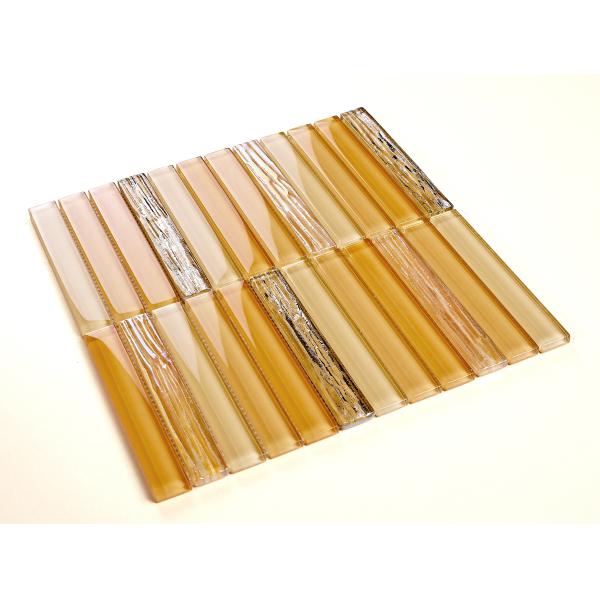 Scratch-Resistant And Waterproof Yellow 300x300mm Wall Glass Mosaics For Bathroom And Office