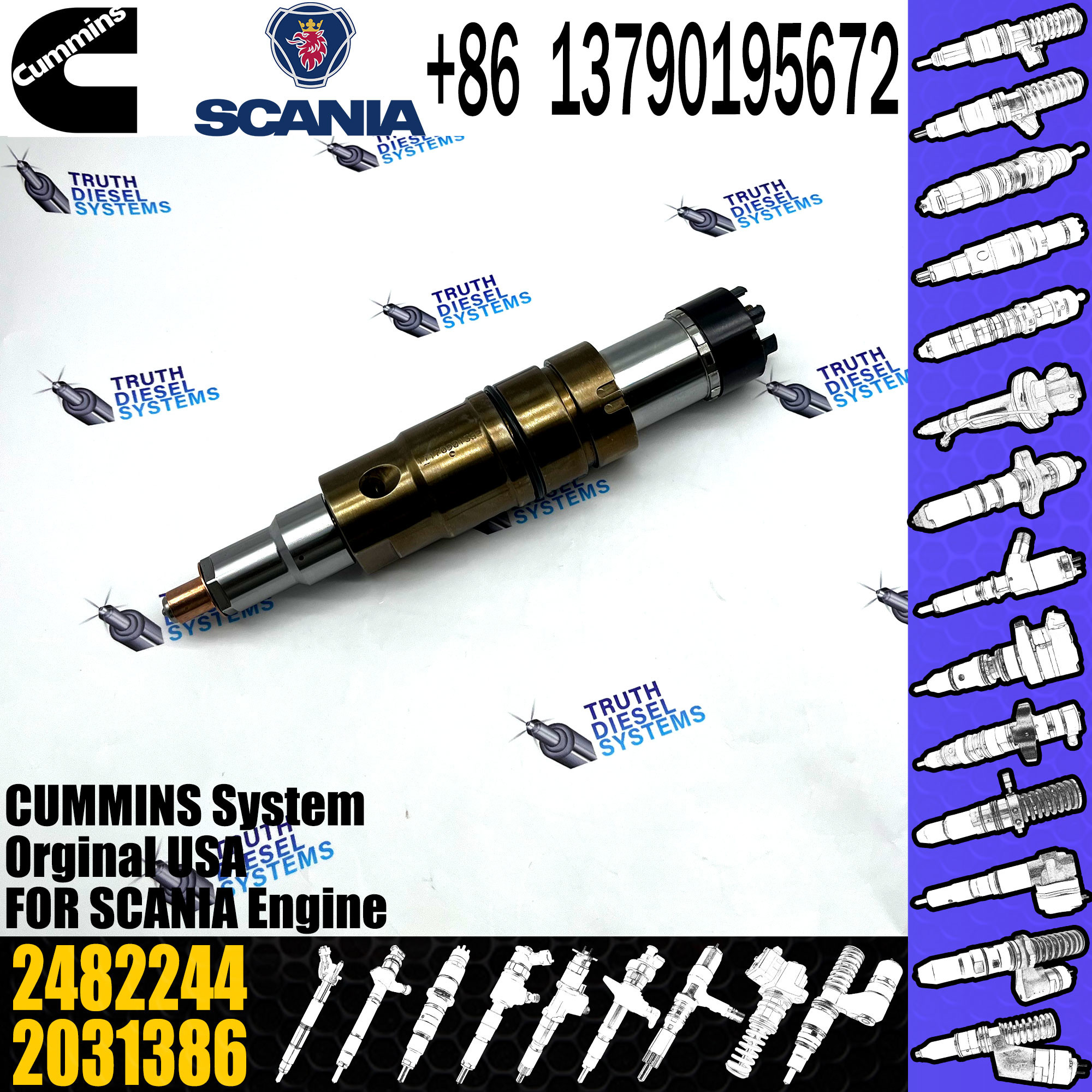 Diesel Fuel Injector for 0574380 2482244 1948565 2029622 2086663 2057401 2031836 2488244