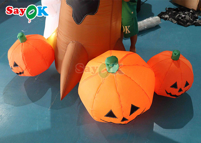 2mH Blow Up Pumpkin For Yard Outdoor Ghosts Tree Halloween Decoration
