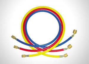 China Red Yellow Blue R134a Charging Hose , Ac Refrigerant Hose With 1/4 SAE Connection on sale