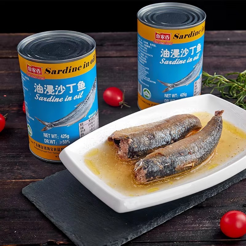 Metal Tin Can Packing For Good Taste Canned Seafood Empty Tin Fish Mackerel Canned In Brine