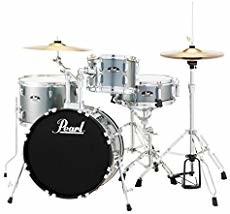 Quality Pearl Roadshow 5-piece Complete Drum Set with Cymbals - 22 Kick - Charcoal Metallic for sale
