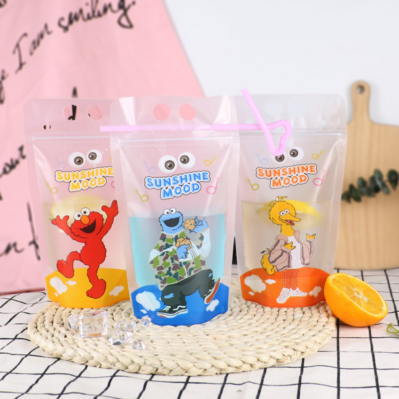 Custom PET Plastic transparent k bag for juice/liquid packing