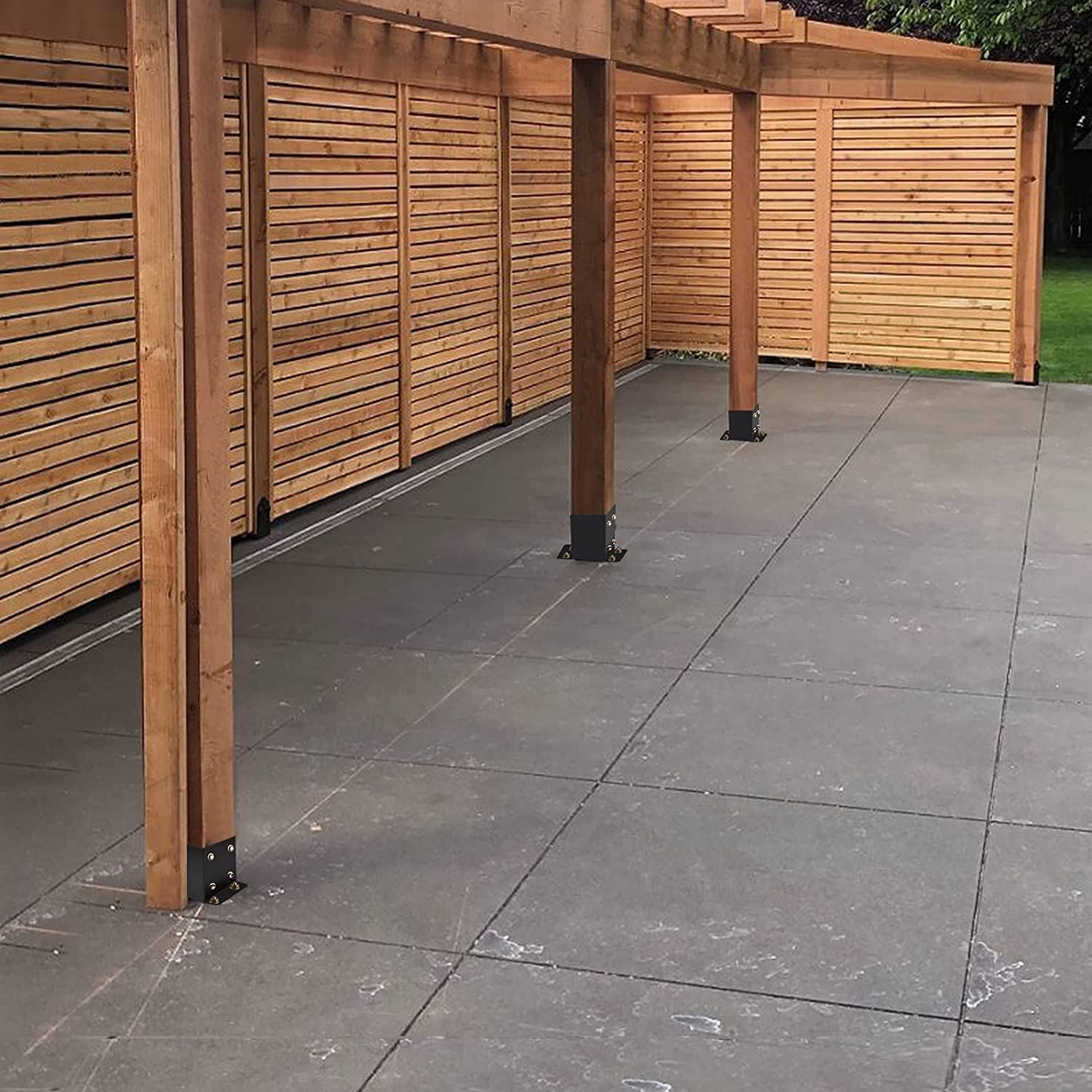 Exterior Space Gazebo Design 4*4 DIY Modular Pergola Post Base with Single-side Bracket