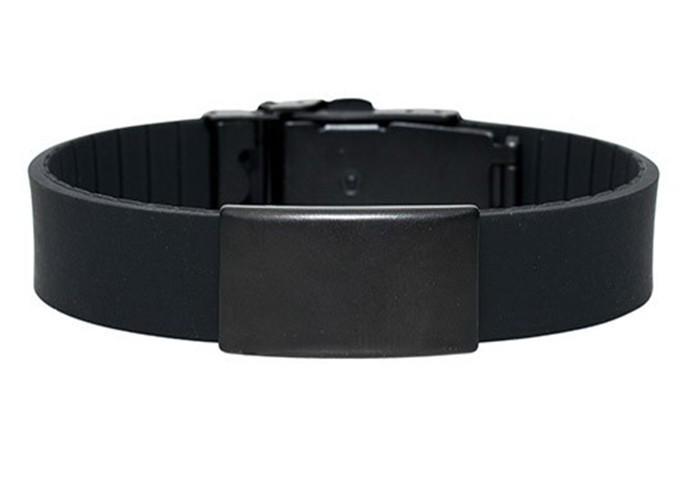 Personalized Silicone Medical ID Bracelets Color Customized With Black Metal Buckle