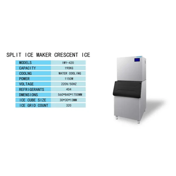 Iwy-420 190kg/Day Ice Maker Machine Crescent Ice Kitchen Bar