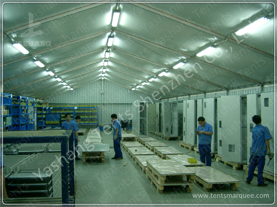 Industrial Canopy Shelter Temporary Workshop Tent With Corrugated Sheet Wall
