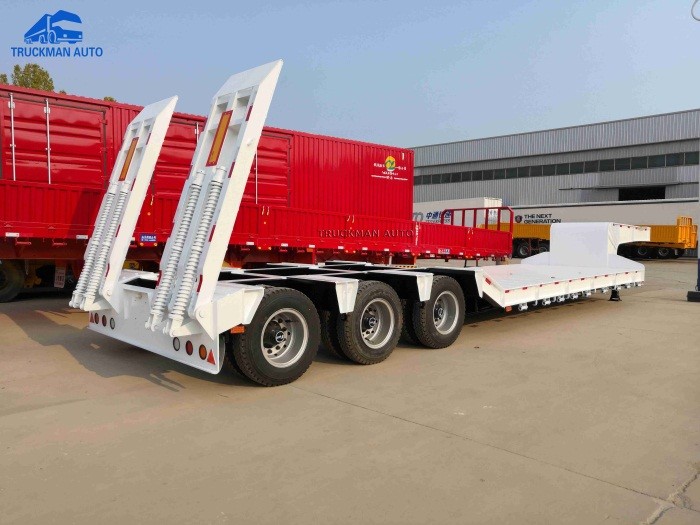 Automatic Welding FUWA Axle 50T Low Bed Semi Trailer