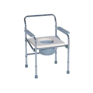 China Economic Chromed Steel Hospital Toilet Commode Chair With Bedpan on sale