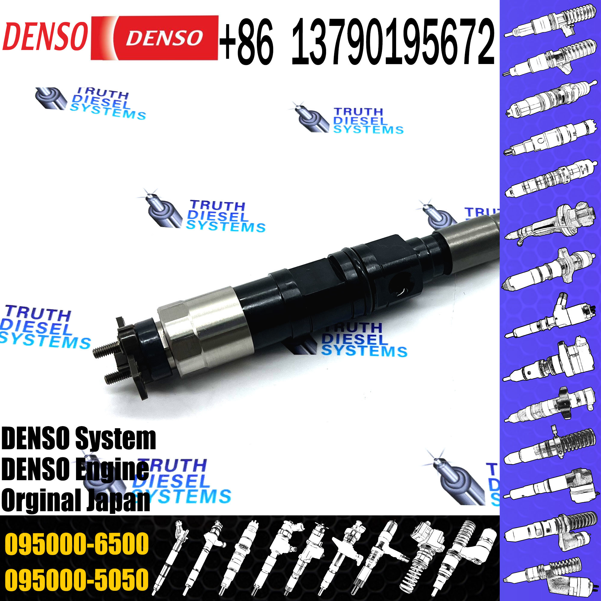 Diesel Common Rail Fuel Injector 095000-8720 095000-6500 RE529117