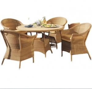 China Hotel furniture outdoor brown dining table chairs rattan furniture 4 seat dining chairs garden furniture chairs---8135 on sale