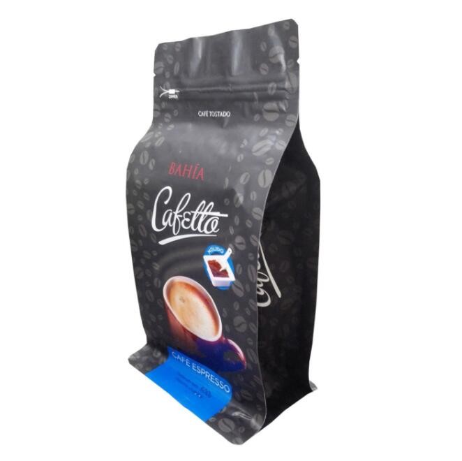 300 Microns 125g Personalized Biodegradable Coffee Bags With Valve And Zipper