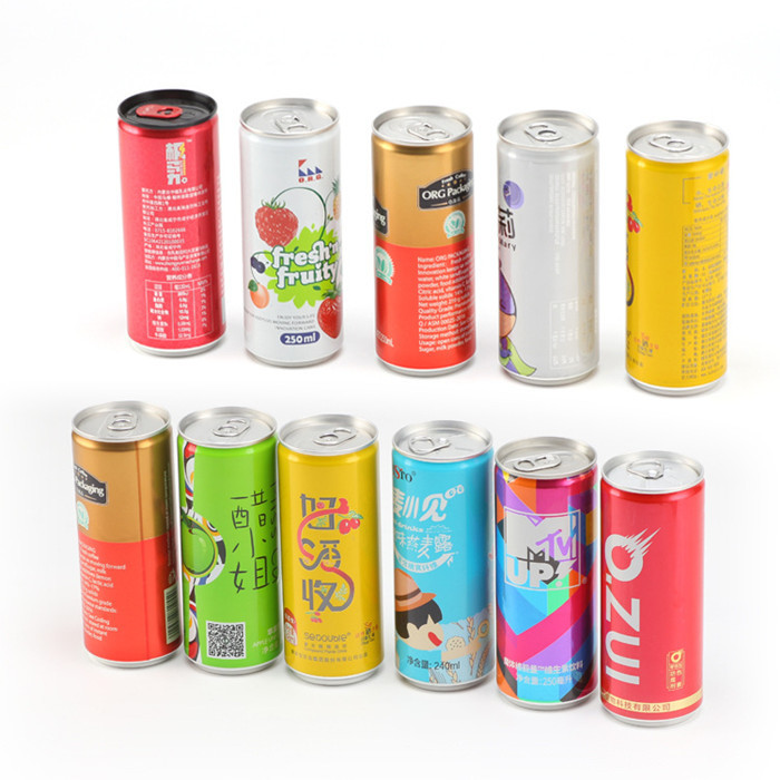 Standard 250Ml Aluminum Beverage Cans Metal Easy Open Beer Cans For Soft Drinks