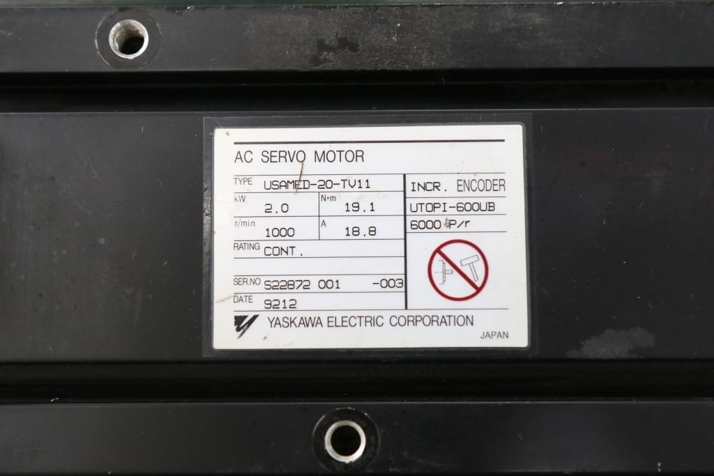 YASKAWA USAMED-20-TV11 SERVO MOTOR 2.0KW Industrial Servo Motor