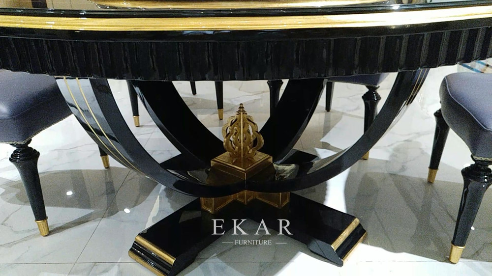 Italian Luxury Round Dining Table With Rotating Centre